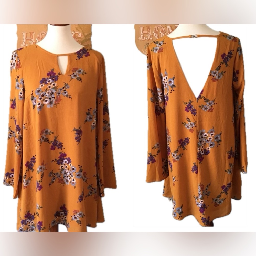 Love Rich floral crepe boho dress v back